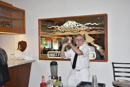 Ken Cook bartending Flair drinks